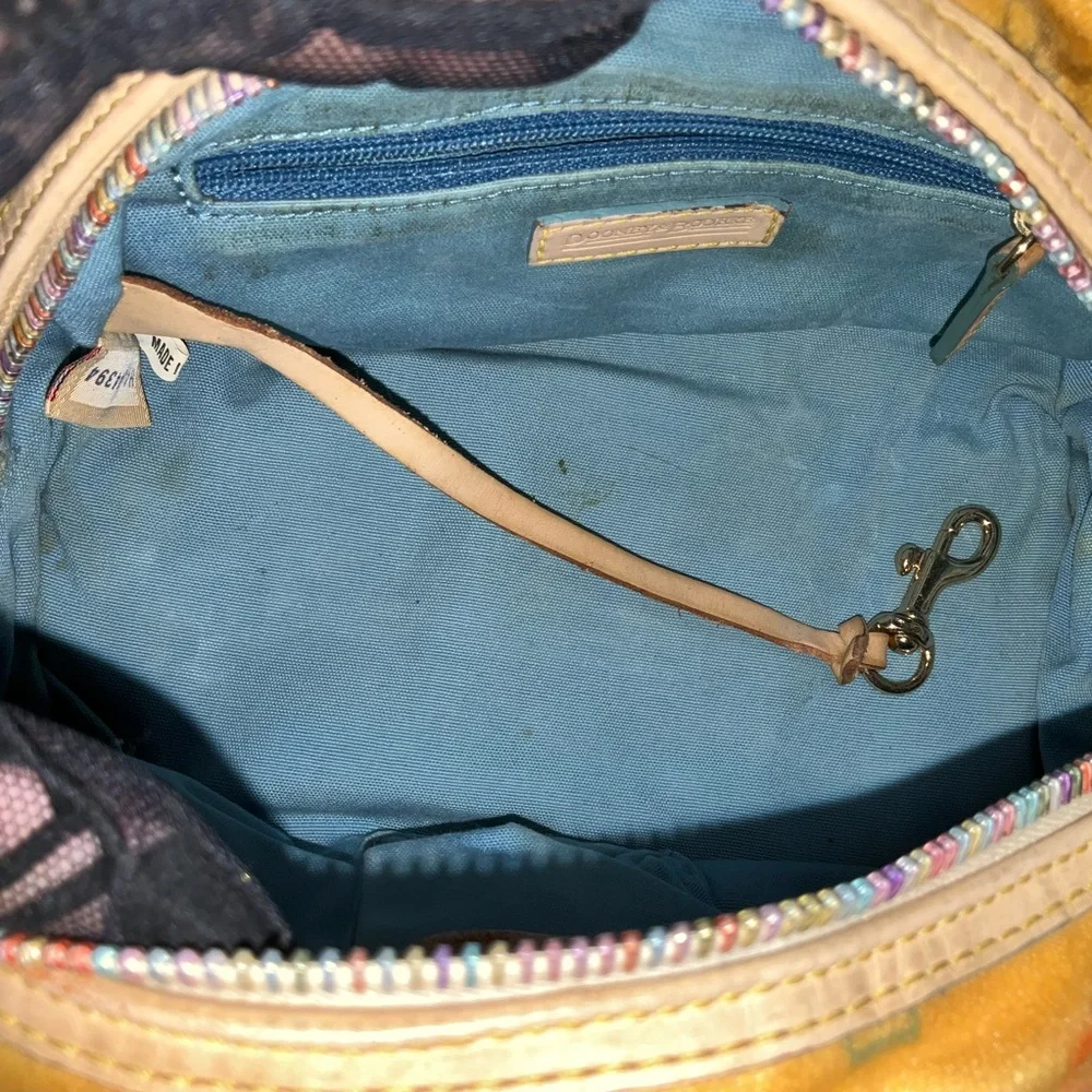 Dooney and Bourke Rainbow Bowler Canvas Y2K Vintage Boston Bag Yellow Mini Dome